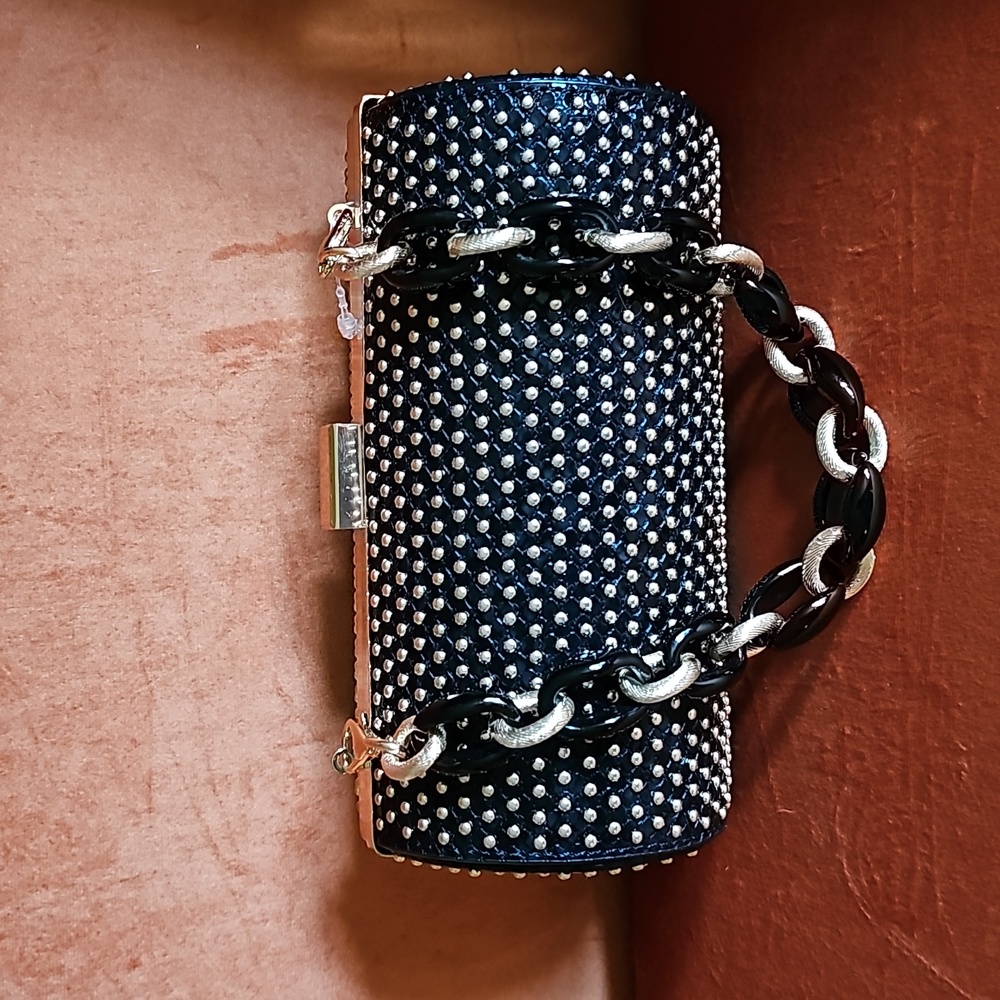 Funky black & gold clutch